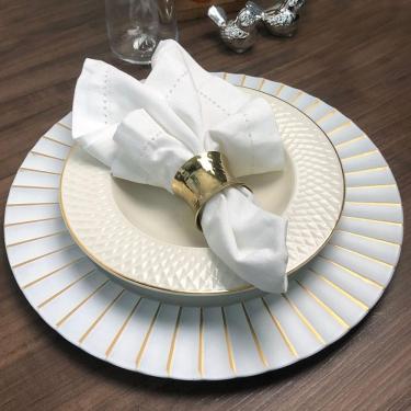 Imagem de 6 Sousplat Redondo Mesa Posta Plástico Alto Padrão Lisa Br