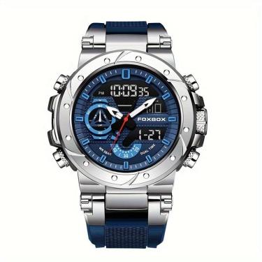 Imagem de Relógio de Quartzo Masculino com Visor Luminoso Pulseira de Silicone Casual