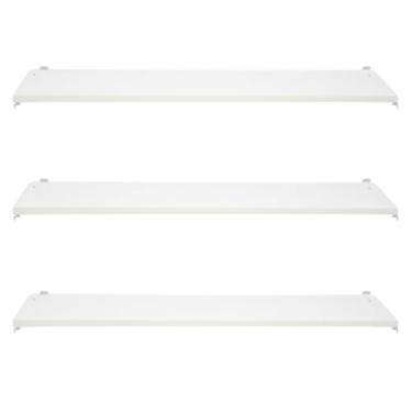 Imagem de Kit 3 Prateleiras Painel Canaletado MDF Com Suportes 30x90cm