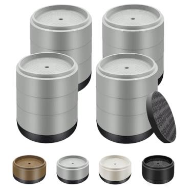 Imagem de Elevadores de cama para móveis, resistentes, 2,5 cm, 5 cm, 7,6 cm, 10,2 cm, elevadores de cama ajustáveis redondos para pernas de mesa, sofá, poltrona, geladeira, máquina de lavar (2,5 cm + 2,5 cm