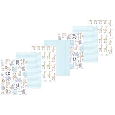 Imagem de Luvable Friends Hudson Baby Conjunto de 7 panos de flanela para arrotos, Canguru pastel, 14x20 inches