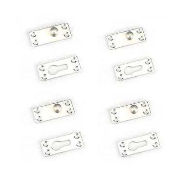 Imagem de IEUDNS 4 peças de fixadores de grade de cama, suportes universais resistentes para cabeceiras, estrados de cama de metal e madeira, ferragens de conexão, Pino único