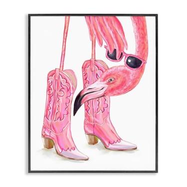 Imagem de Stupell Industries Glam Cowgirl Flamingo Preto Emoldurado Giclee Art Design por Ziwei Li, 20 x 16