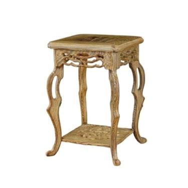 Imagem de Base de exibição Pedestal de bonsai de mogno, vaso vazado para esculpir bule de chá base de suporte de exibição (grande)