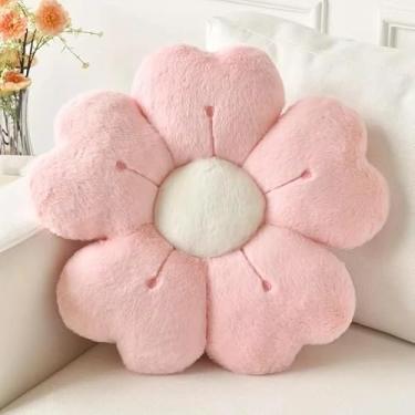 Imagem de Almofada Decorativa em Forma de Flor – Travesseiro Macio e Fofo para Sofá, Cama, Dormitório ou Assento de Chão (Rosa, 50x50cm)