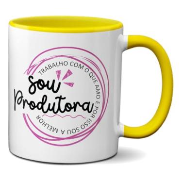 Imagem de Caneca Para A Melhor Produtora Amo o Que faço Profissão (Amarela)
