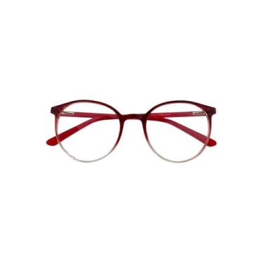 Imagem de Óculos Feminino Premium Acetato Armação Resistente Acessório (Vermelho Degradê)