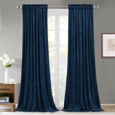 Imagem de Cortinas StangH Navy Blue Velvet 213x213cm Blackout 2 painéis