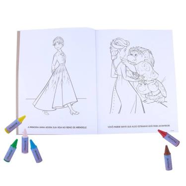 Imagem de Livro de Colorir Frozen II com 12 Giz de Cera DCL