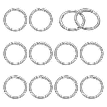 Imagem de YELARXI Anéis de metal com mola, porta-chaves de pressão de mola redonda colorido - adequado para (chaveiro - bolsa - bolsa - bolsa - cordão - artesanato faça você mesmo) pacote com 12 e 1,3 polegadas
