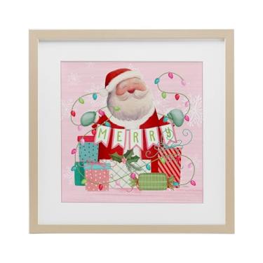 Imagem de Stupell Industries Impressão emoldurada Merry Pinkmas Santa Birch sob vidro por Nicole Tamarin, 33 x 33