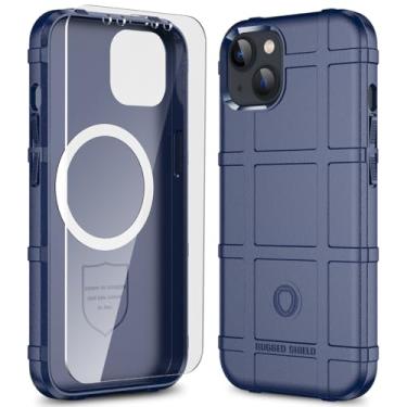 Imagem de LABILUS Rugged Shield Capa protetora tática magnética à prova de quedas de 2,4 m TPU grossa para MagSafe compatível com iPhone 13 (6,1 polegadas) - azul marinho