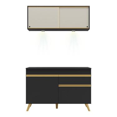 Imagem de Cozinha Compacta 2 Peças Com Leds Veneza Up Multimóveis