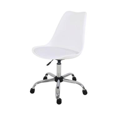 Imagem de Cadeira De Escritório Giratória Branca Saarinem Office Com Regulagem De Altura Branco