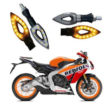Imagem de Kit 4 Setas Esportivas Led P01C Carbono Flecha vazado Moto CBR 1000 F 