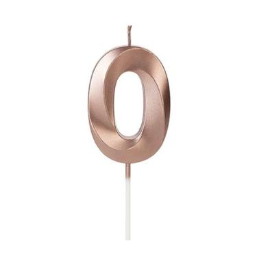 Imagem de Vela Número Aniversário Design Rose Gold - 01 unidade - Silver Festas 
