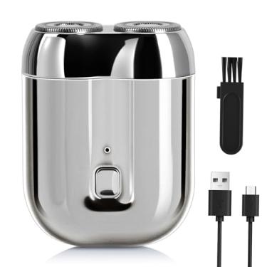 Imagem de Mini barbeador elétrico para homens, barbeador de cabeça dupla de bolso atualizado, barbeador portátil para homens, barbeador elétrico compacto à prova d'água recarregável para viagem, barbeadores de