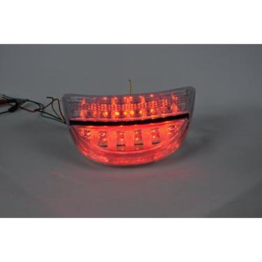 Imagem de Topzone Lighting Lanterna traseira de LED para motocicleta com lentes fumadas, luz traseira de freio com indicadores de luz de seta integrados para Honda 02-04 CBR954RR