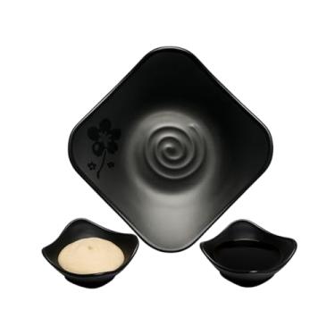 Imagem de Jogo 6 Molheira Kanpai 100ml Pra Molho Shoyu Sushi Preto