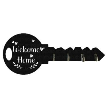 Imagem de MotiveTech Cabide de Parede, Gancho para Chaves, Organizador de Armazenamento, Cabideiro para Sala de Estar, Entrada, Escritório Doméstico, Preto, Tamanho real