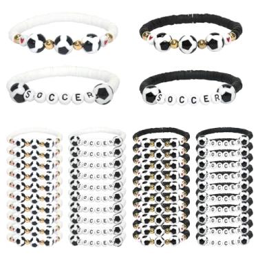 Imagem de Tinrbip 40 pulseiras esportivas, lembrancinhas de festa de futebol softball, basquete, bola de bolinha, pulseira ajustável em massa para decoração de jogadoras de adolescentes, 6.77 Inch, Vinil, Sem