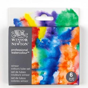 Imagem de Winsor & Newton 190836 Conjunto de tinta aquarela - 6 cores (5 ml) inclui limão Winsor, laranja Winsor, violeta Winsor (dioxazina), azul Winsor (vermelho), verde winsor (tom amarelo)