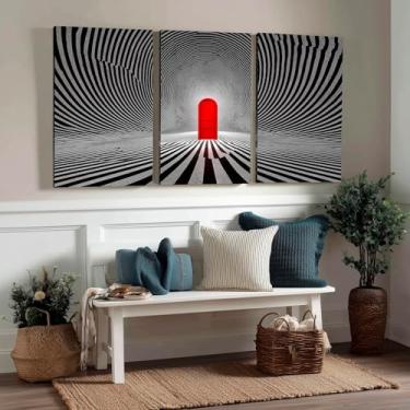 Imagem de Kit 3 Quadros Decorativos Canvas, Arte Para Quarto, Sala, Corredor, 60x90cm, Abstrato
