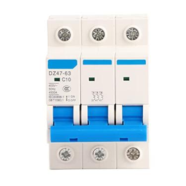 Imagem de Disjuntor CC, Proteção contra Sobrecarga, Curto-circuito, MCB de 3 Pólos, DZ47-63 Com Caixa Retardadora de Chamas, para Sistemas de Geração de Energia Solar (10A)