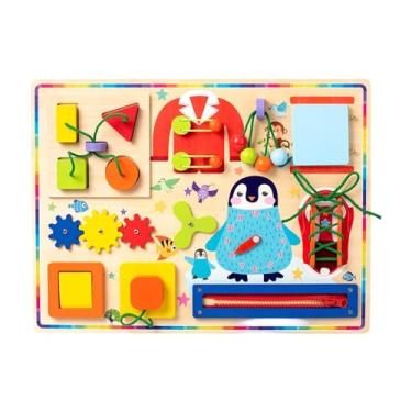 Imagem de menolana Placa de madeira para crianças, placa sensorial portátil para amarrar sapatos, brinquedos sensoriais para aprendizagem precoce para meninos e meninas,
