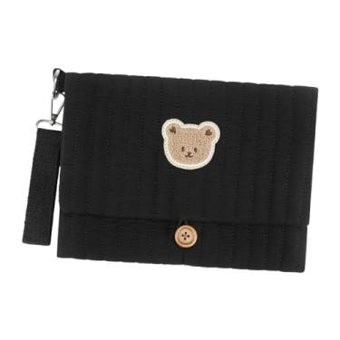 Imagem de Fenteer Bolsa organizadora de fraldas dobrável, bolsa molhada para armazenamento, organizadora para carrinho de bebê, para piscina, creche, quarto de hotel, Preto