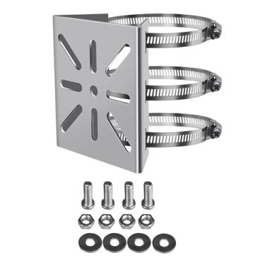 Imagem de Vaveren Suporte de poste vertical para câmera de segurança Suporte universal Fácil de instalar Adaptador de montagem em poste vertical para luzes de parede