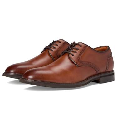 Imagem de Stacy Adams Sapato Oxford masculino Benson bico liso com cadarço, Brandy, 10 Wide