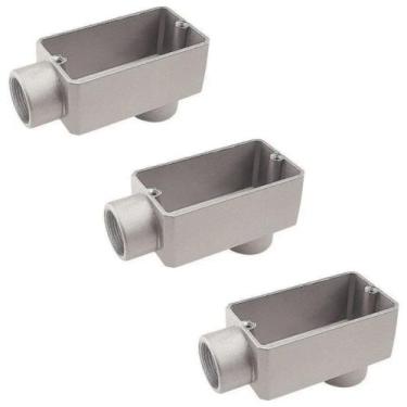 Imagem de Kit 3 Condulete Alumínio 1 Polegada Lb S/ Rosca Tramontina