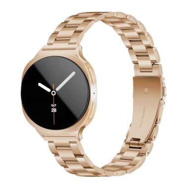 Imagem de HAYONLIY Pulseira de metal fina compatível com Samsung Galaxy Watch 8 de 40 mm e 44 mm/Galaxy Watch 8 Classic de 46 mm, pulseira ajustável de substituição para mulheres e homens (sem capa)