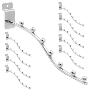 Imagem de COSYOO 10 ganchos de parede de cascata, ganchos de exibição de cascata tipo S com 7 bolas, ganchos de parede de grade resistente, 25 cm para garagens, exibição de lojas de varejo