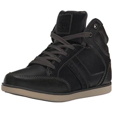 Imagem de Steve Madden Tênis de cano alto Treyy (criança pequena/grande), Preto, 7 Big Kid