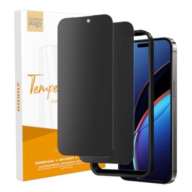 Imagem de ZUKDO 2 Pack for iPhone 17 Pro 6.3" Matte Privacy Screen Protector Anti-glare Anti-spy Tempered Glass Film Anti-fingerprint Easy Installation
