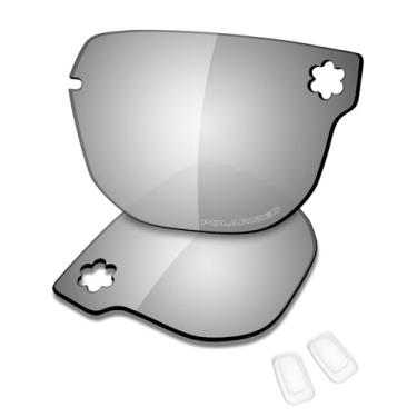 Imagem de SAUCER Lentes de reposição premium e protetores de nariz para óculos de sol Oakley Chrystl OO4136 High Defense - Metal cromado polarizado