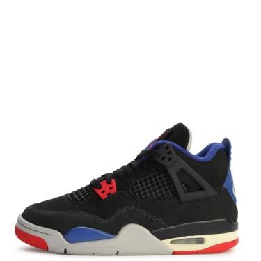 Imagem de Tênis infantil Air Jordan 4 retrô OG preto/vermelho fogo - azul royal profundo