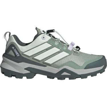 Imagem de adidas Tênis feminino Terrex Skychaser para caminhada, Linho verde/branco fora/prata Dawn, 40