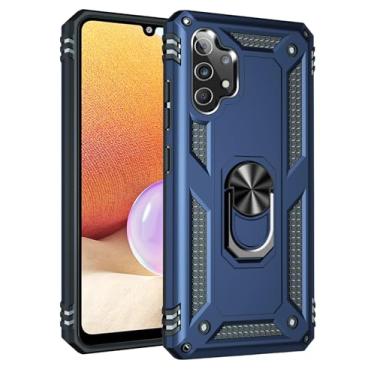 Imagem de SORAKA Capa para Samsung Galaxy A32 4G com suporte para anel Capa Slim Fit de TPU macio Capa Samsung Galaxy A32 4G com placa de metal para suporte magnético de telefone para carro