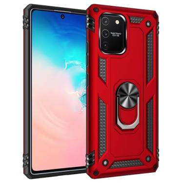 Imagem de SORAKA Capa para Samsung Galaxy S10 Lite com suporte para anel Capa Slim Fit de TPU macio Capa Samsung Galaxy S10 Lite com placa de metal para suporte magnético de telefone para carro