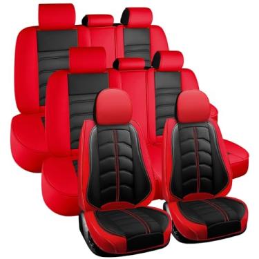 Imagem de Capa de assento de carro 8 assentos para Toyota Highlander 2001-2025, capa de assento impermeável resistente ao desgaste durável, respirável sem odor, acessórios interiores de veículos de couro