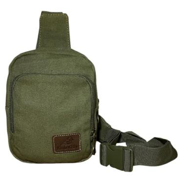 Imagem de Bolsa Transversal Shoulder Bag Unissex de Lona KV2497 (Verde)