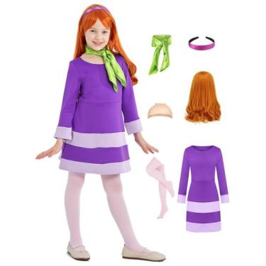 Imagem de Fantasia infantil Oumbivil Daphne com peruca e acessórios