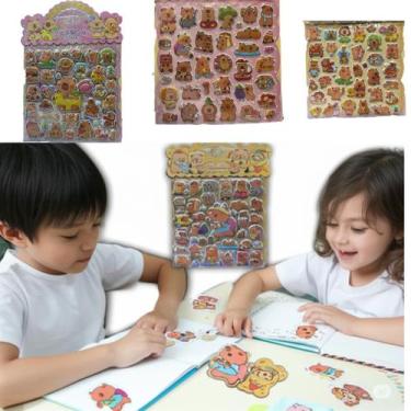 Imagem de Kit Cartelas Adesivos Figurinhas 3D Capivara Stickers