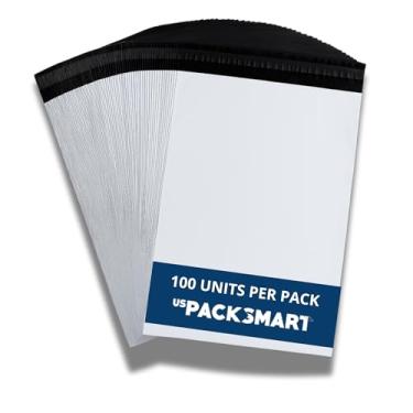 Imagem de US PACK SMART Envelopes de plástico branco 61 x 61 cm | Sacos de envio para roupas, livros e acessórios | Envelopes de envio duráveis, à prova d'água, à prova de rasgos com adesivo autovedante forte |