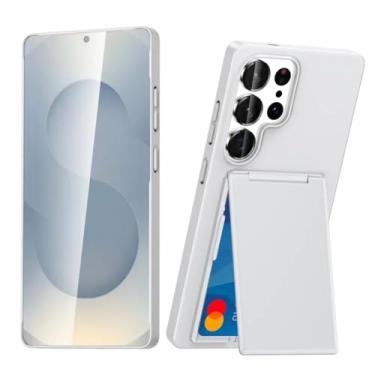 Imagem de Capa tipo carteira com suporte para cartão para Galaxy S24 Ultra, à prova de choque, com suporte, capa protetora (para Galaxy S24 Ultra/branco)