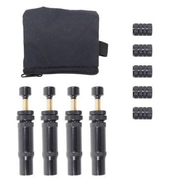 Imagem de HiSport Kit de válvula de deflator de pneu de parada automática ajustável - 4 peças 10-30 PSI ferramenta rosqueada para pneu para off-road 4x4 compatível com caminhões Jeeps, motocicletas