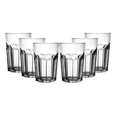 Imagem de Jogo Kit 06 Copos Vidro Grosso Suco Água Drink Cerveja 310ml - Transparente